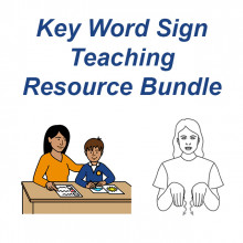 Key Word Sign Teaching Resource Bundle image of a teacher and a student.